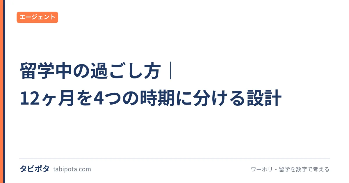 留学中の過ごし方｜12ヶ月を4つの時期に分ける設計