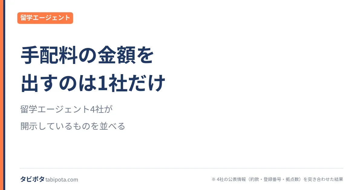 留学エージェント4社の比較｜条件別に分かれる選び方
